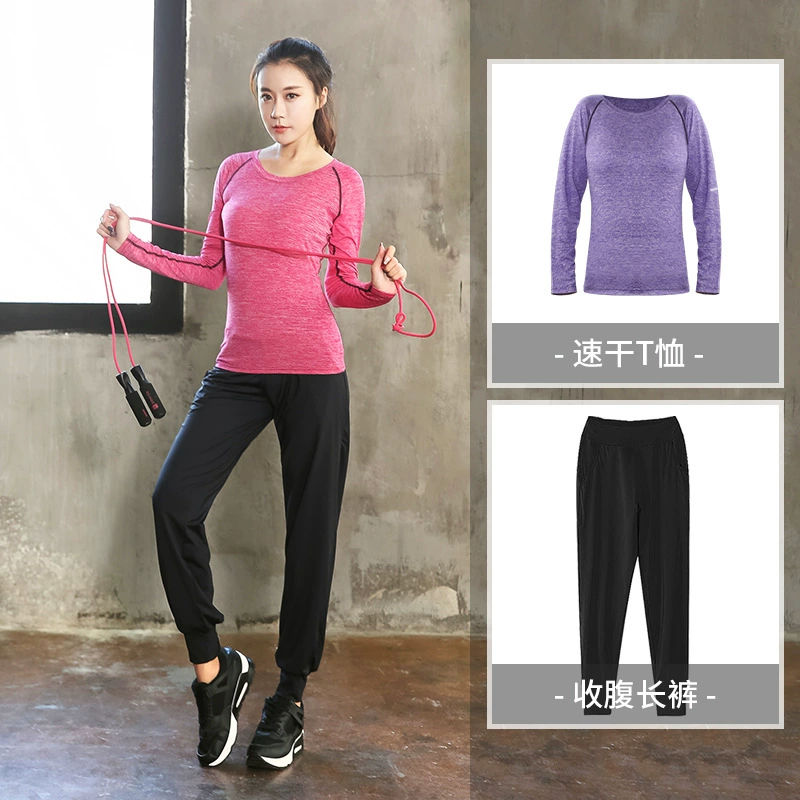 Спортивный костюм больших размеров, женская одежда для бега, фитнеса, йоги, осенняя одежда, утренний комплект для бега, комплект из двух предметов, доставка одного предмета