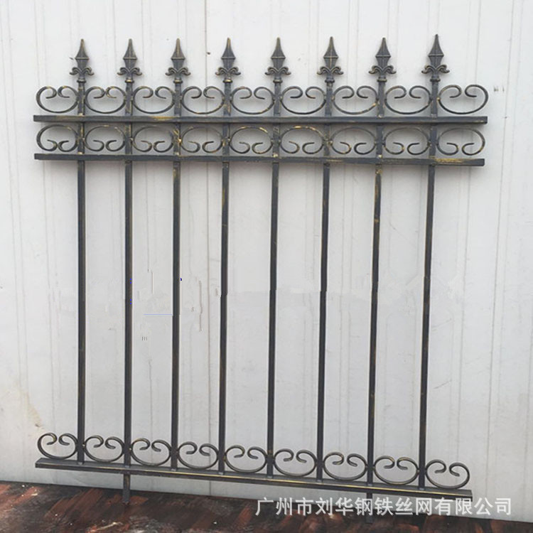 供应广州铸铁围墙护栏 黑色球墨围栏别墅铁艺围墙栏杆小区护栏