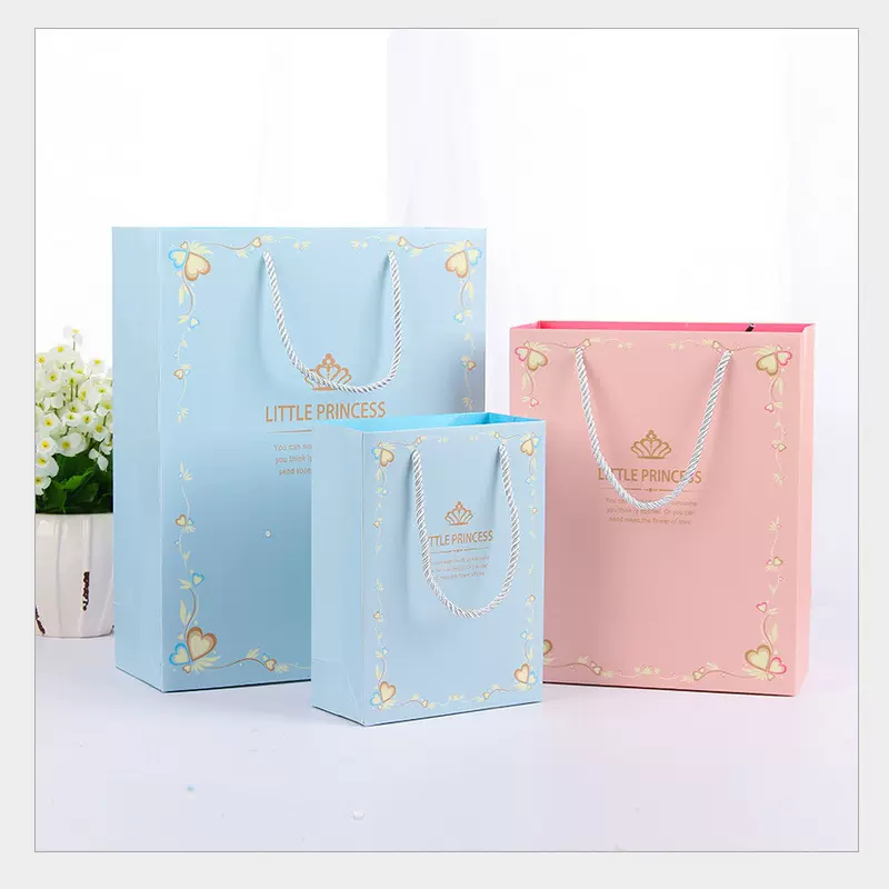 王子公主服装店手提袋高级感ins风长条袋子纸袋小号礼品袋小