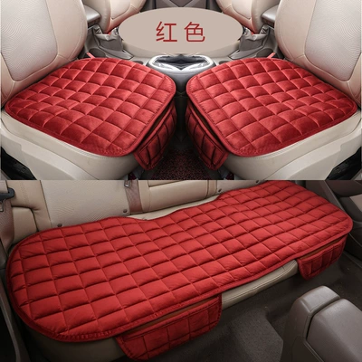 Seat cushion, seat cover Without Tying Non-Slip Plush - three-piece-red