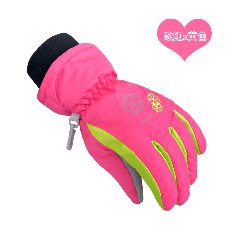 ski windproof waterproof children's keep warm gloves