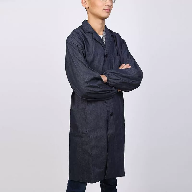 Джинсовая рабочая одежда синее пальто разведение завод обработка большой енот склад логистика транспорт одежда Охрана труда пальто Рабочая одежда