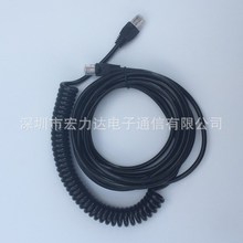 厂家销售超五类六类弹性PU网线螺旋网线弹伸缩卷线网线