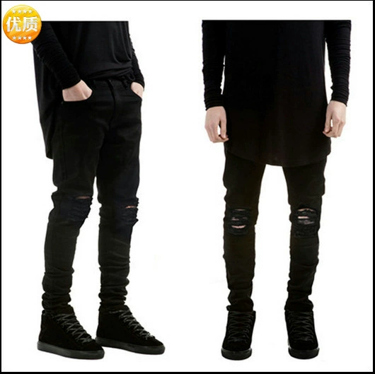 Джинсы черные эластичные деним, для импорта, европейский стиль, slim fit