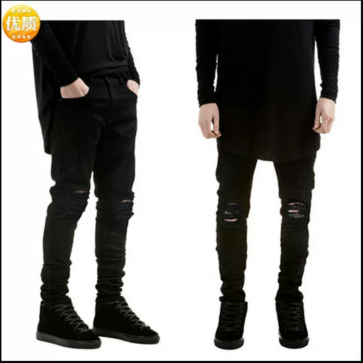 Джинсы черные эластичные деним, для импорта, европейский стиль, slim fit
