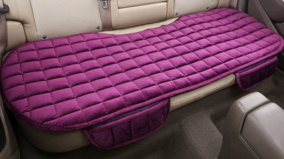 Three-Piece Set Without Tying | Seat cushion, seat cover - rear-purple
