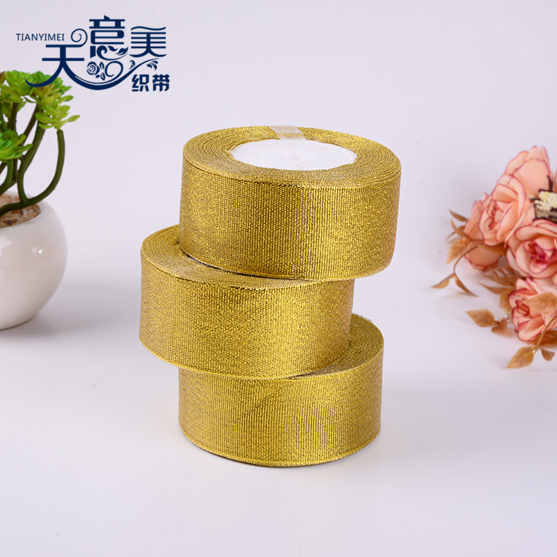 4cm Glitter cinta de embalaje cinta de regalo caja de regalo embalaje cinta decorativa de oro y plata cebolla producción, venta al por mayor