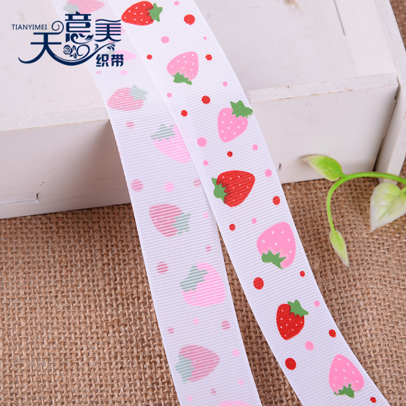 Tianyimei 2.5cm impresión fresa acanalada cinta de joyería impresión de cinta de lazo hecho a mano cinta de cinta