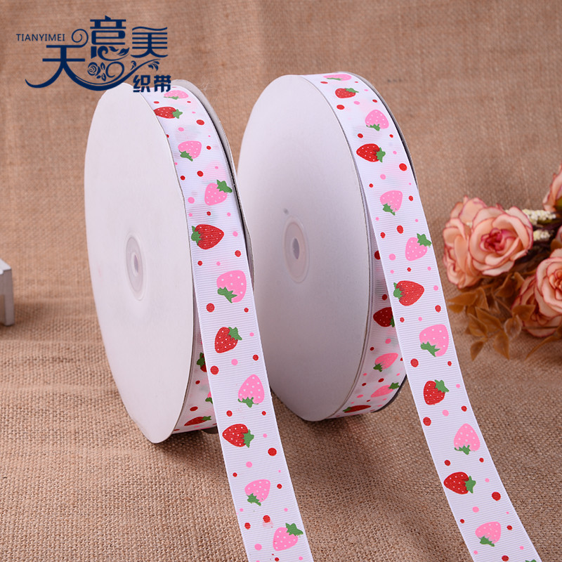 Tianyimei 2.5cm impresión fresa acanalada cinta de joyería impresión de cinta de lazo hecho a mano cinta de cinta