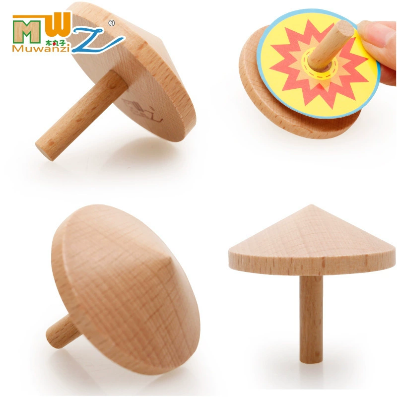 Variable wooden spinning top, smart toy
