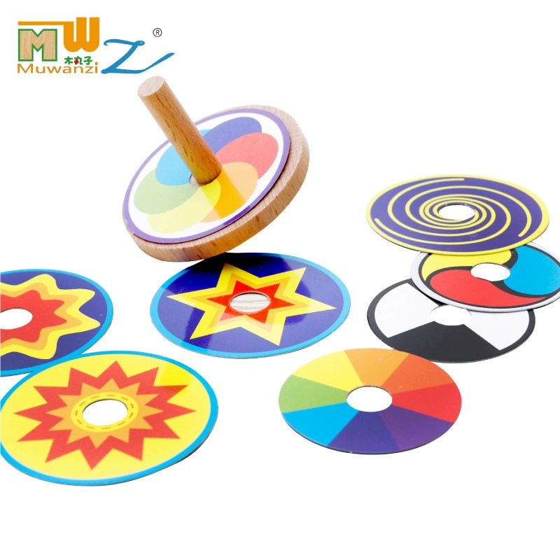 Variable wooden spinning top, smart toy