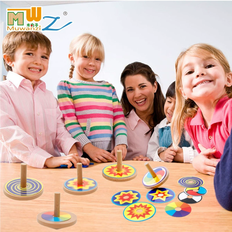 Variable wooden spinning top, smart toy