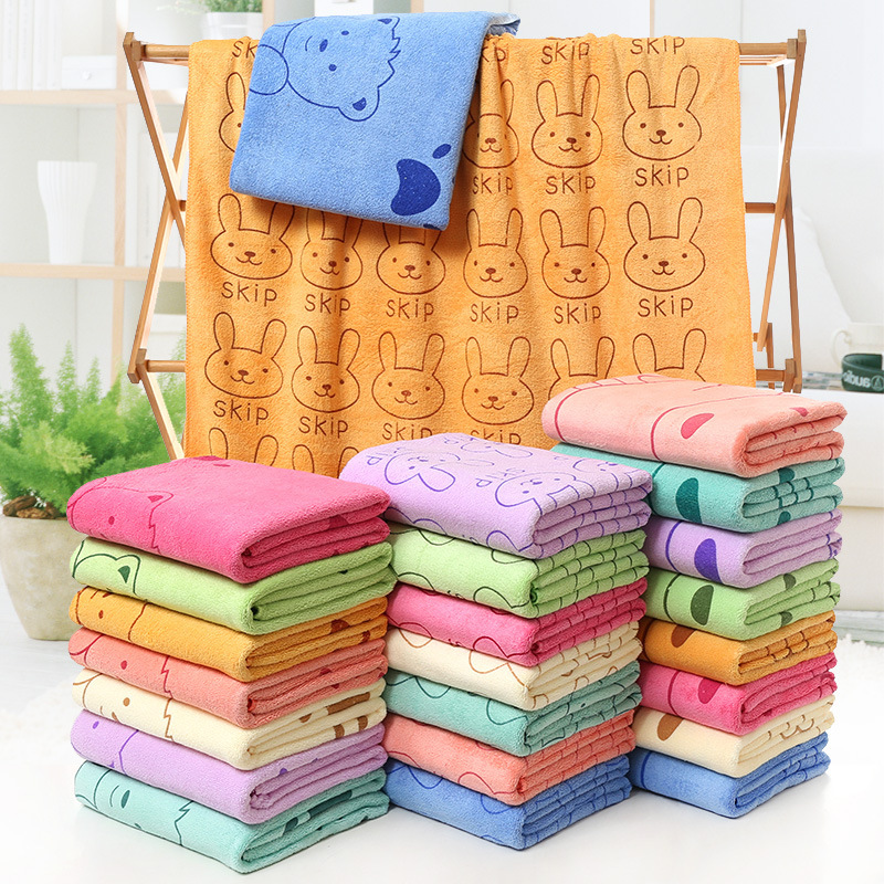 Microfiber Bath Towel, Beach Towel, Water-Absorbent and Quick-Drying, Children's Large Towel, Rabbit Head Printed Cartoon Swimming Bath Towel Microfiber Bath Towel, Beach Towel, Water-Absorbent and Quick-Drying, Children's Large Towel, Rabbit Head Printed Cartoon Swimming Bath Towel