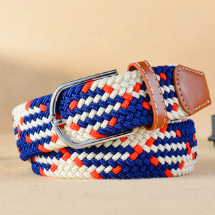 Women's canvas belt student pants belt men's elastic belt leisure elastic knitted buckle belt wholesale
