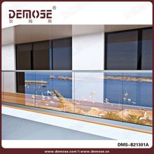 100mm铝槽玻璃栏杆，6+6mm夹胶钢化玻璃栏杆，无立柱安全玻璃栏杆