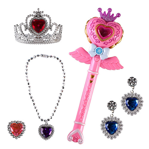 New Year's gift music magic fairy wand set of children's toys projection light wand girl's push small gift