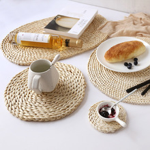 日式家居天然玉米皮手工草编加隔热茶垫桌垫耐热砂锅垫子盘杯餐垫