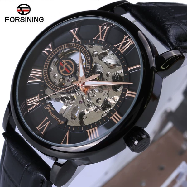 Black shell black surface rose gold black belt