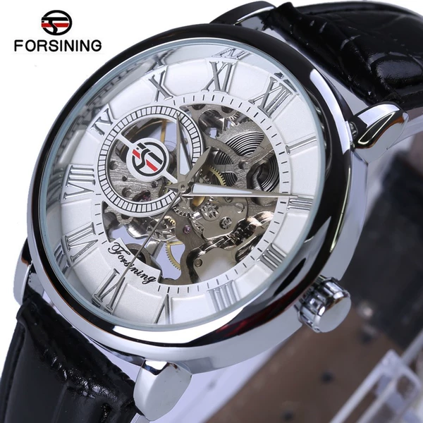 Silver shell white noodle black strap