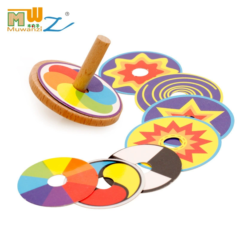 Variable wooden spinning top, smart toy