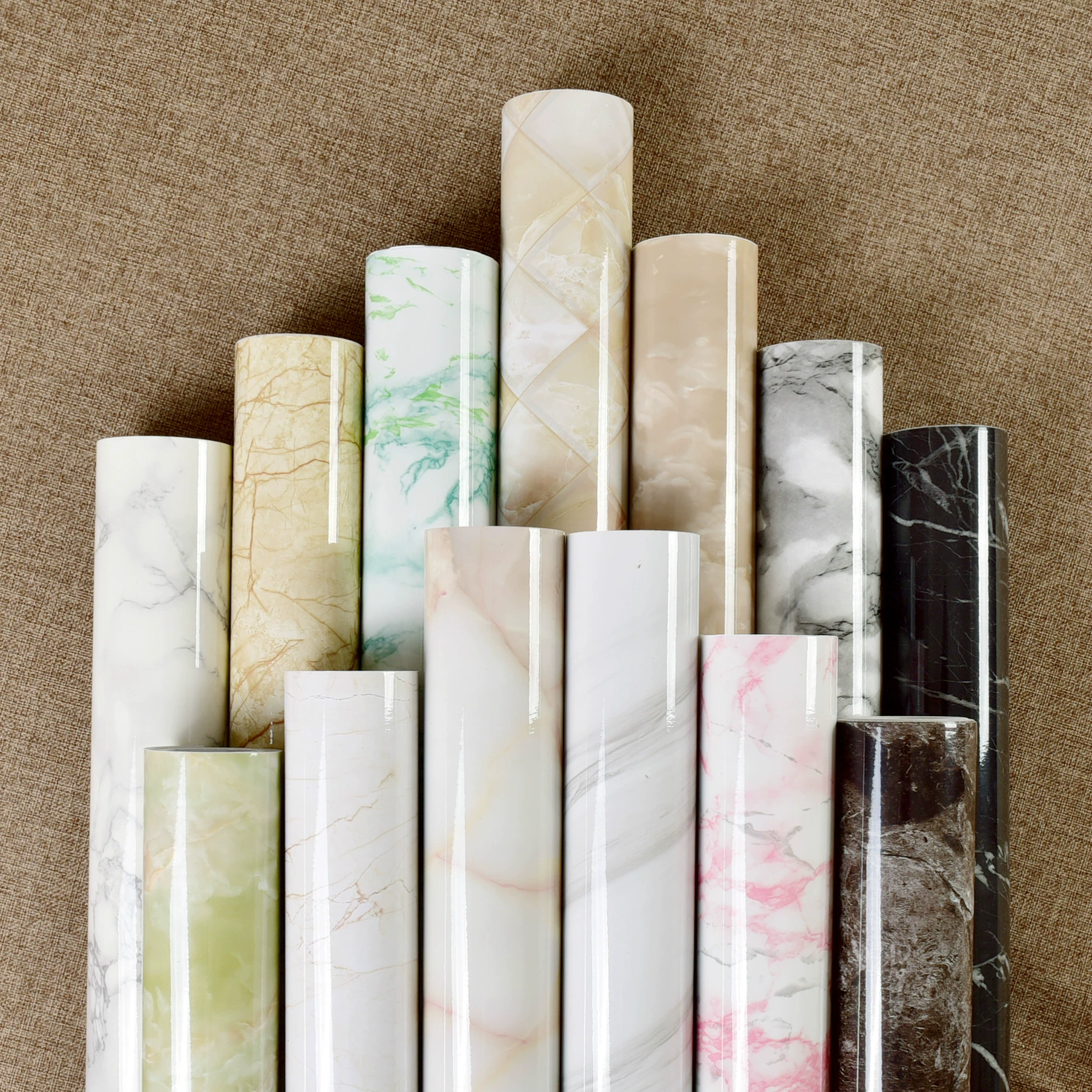 Self-adhesive Marble Vinyl Sticker Roll, Waterproof & Heat‑Resistant, Widths 40–120 cm