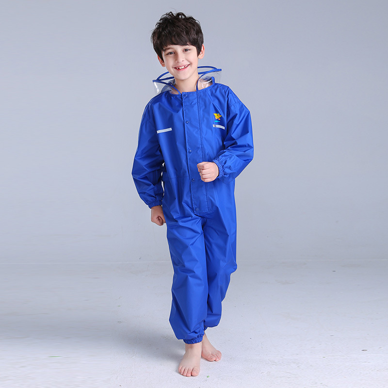 Children's raincoat conjoined boys and girls cartoon raincoat rain pants suit cross-border supply manufacturers breathable portable