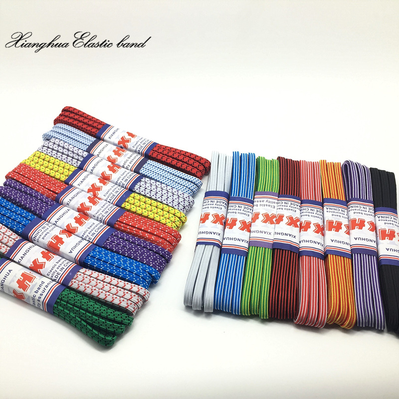 好弹力乳胶外贸款小包装7mm彩色双层松紧带手工diy网店超市热销