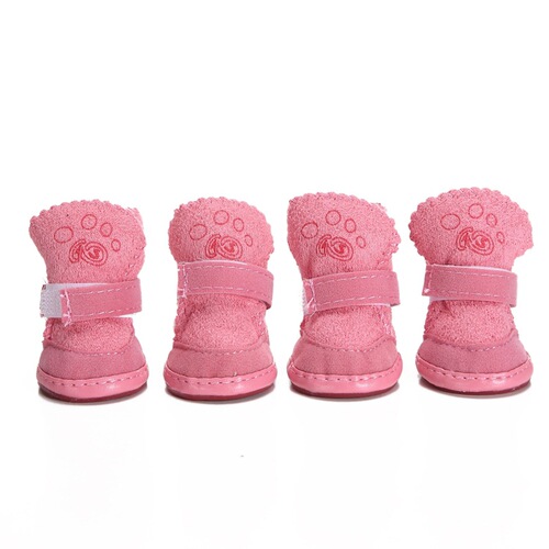 Factory direct sales pet warm shoes, lamb velvet dog snow shoes, Teddy Pomeranian shoes, puppy cotton shoes