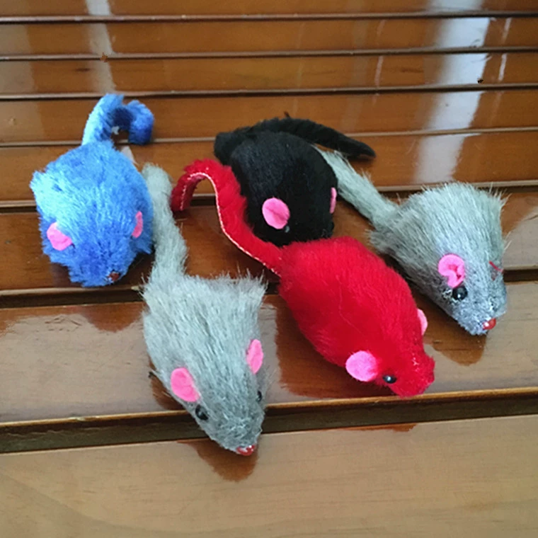 Плюшивая игрушка-котик мышь, 2 дюйма (5×3 см), шуршающий звук, набор рандомных цветов (100 шт)