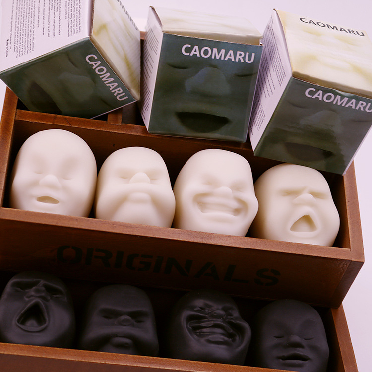 Venta caliente transfronteriza expresión divertida cara muñeca Oficina descompresión pellizcar música juguete TPR eliminando Qi Bola de cara humana