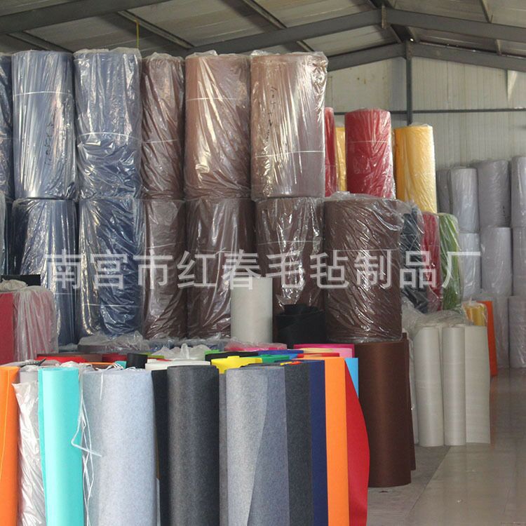 彩色毛毡 背胶无纺布涤纶针刺毡  墙面隔音装饰彩毡 幼儿园墙壁毡