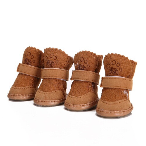 Factory direct sales pet warm shoes, lamb velvet dog snow shoes, Teddy Pomeranian shoes, puppy cotton shoes