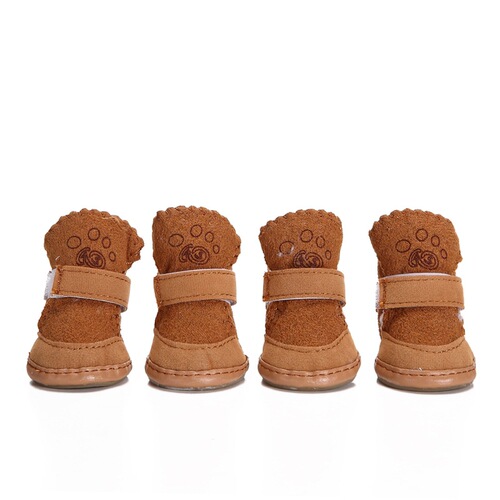Factory direct sales pet warm shoes, lamb velvet dog snow shoes, Teddy Pomeranian shoes, puppy cotton shoes