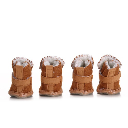 Factory direct sales pet warm shoes, lamb velvet dog snow shoes, Teddy Pomeranian shoes, puppy cotton shoes