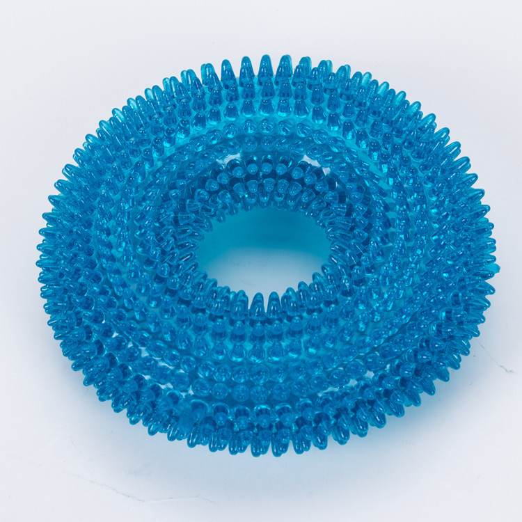 Productos explosivos transfronterizos, sonido resistente a la mordedura, juguetes tpr con anillo espinoso, juguetes grandes para perros, dientes limpios, molares, bolas para mascotas