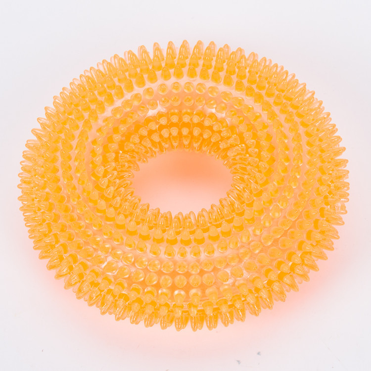 Productos explosivos transfronterizos, sonido resistente a la mordedura, juguetes tpr con anillo espinoso, juguetes grandes para perros, dientes limpios, molares, bolas para mascotas