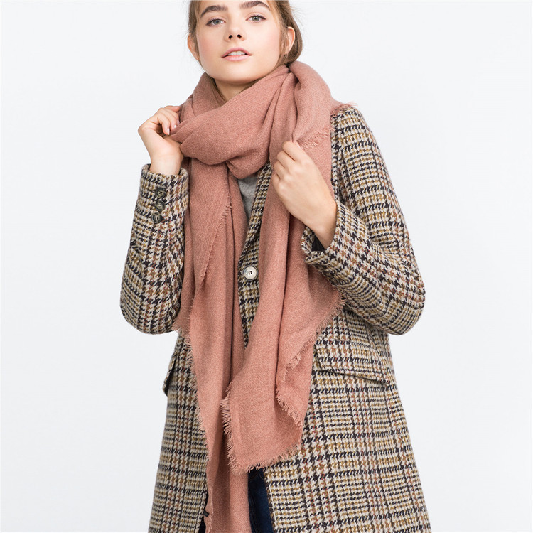 Bufanda de color sólido europeo y americano suave bufanda suelta chal de doble uso Comercio exterior Exportación larga bufanda fábrica al por mayor
