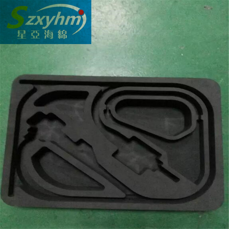 五金配件工具箱包装海绵 黑色可覆膜托盘 雕刻一体成型加工定 制