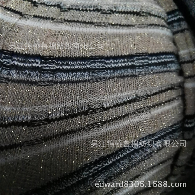 AB纱色织粗针罗纹人字纹提花卫衣拉毛圈鱼鳞烫金银丝大肚纱彩点布