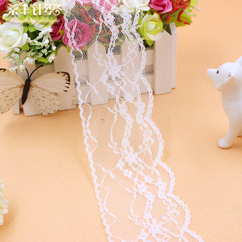 厂家直销无弹蕾丝花边 DIY服装饰品辅料 锦纶丝蕾丝边 6.5公分宽