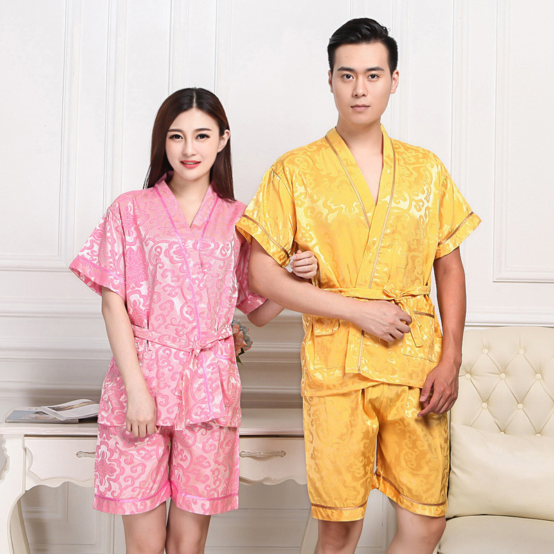 New thick cotton front cardigan sweat steaming clothes silk cotton couple bath clothes Home Hotel VIP clothes leisure spa