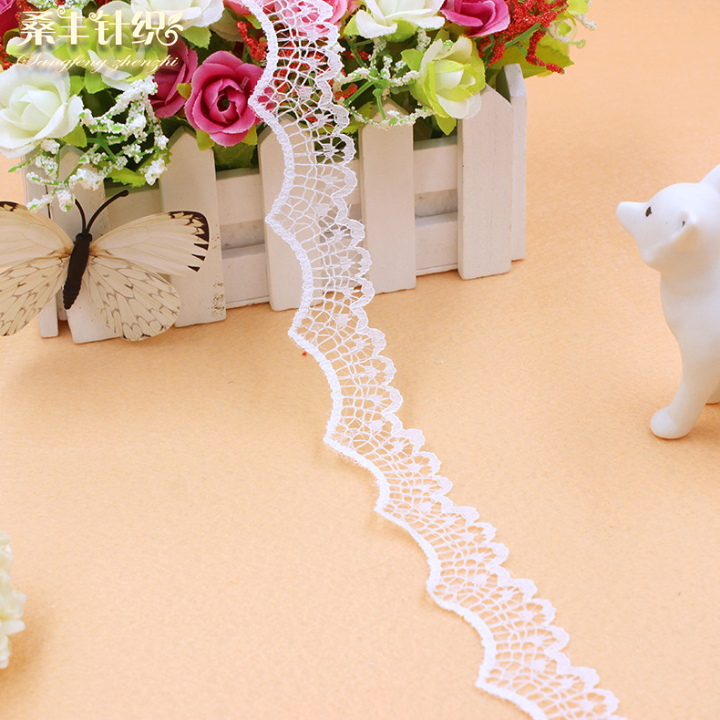 厂家直销无弹蕾丝花边 DIY服装饰品辅料 锦纶丝蕾丝边 2.2公分宽