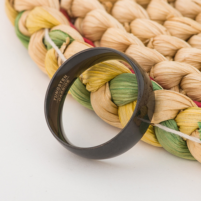 black ring stainless steel for men and women with letters