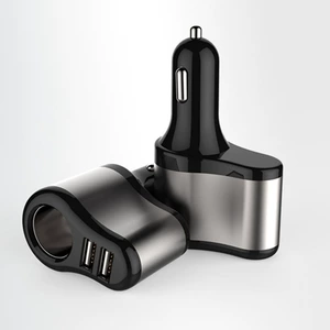 Üç portlu və ikili USB-li avtomobil siqaret alışqanı adapteri, sürətli şarj