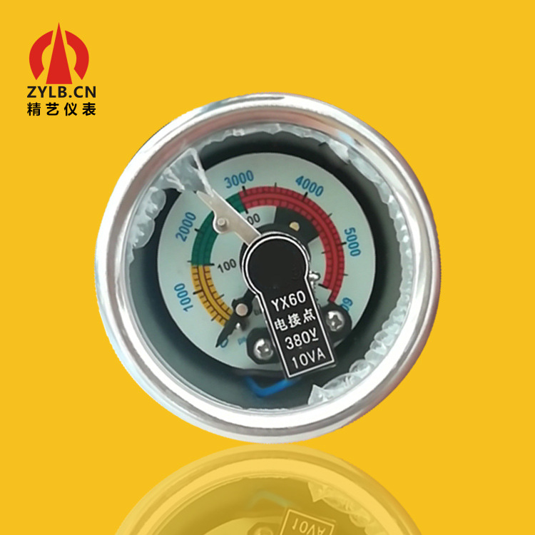 供应不锈电接点压力表YX40 40MPA带引线设定压力报警工厂直销