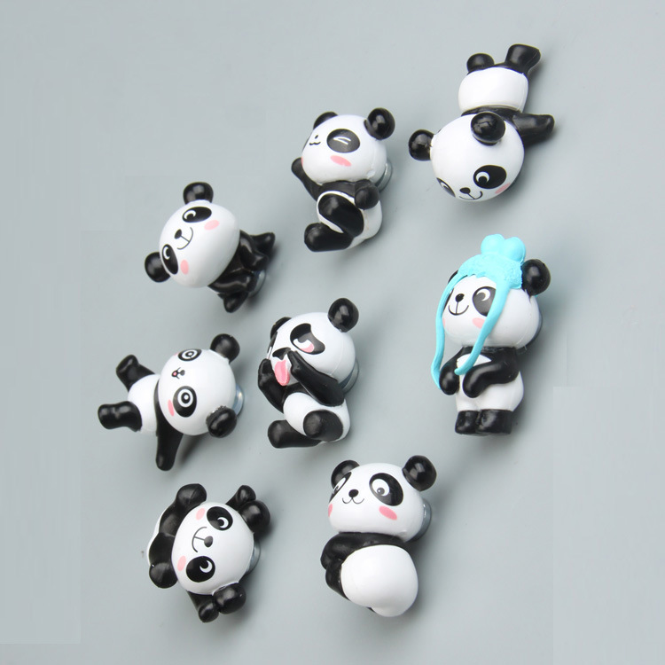 Classic Anime 8 Panda cartoon Three-dimensional refrigerator stickers magnetic stickers decorative stickers strong magnet magnet magnet message stickers