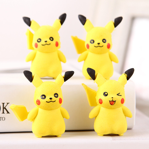 Children's learning stationery creative 3D cute eraser cartoon Pikachu eraser removable assembly