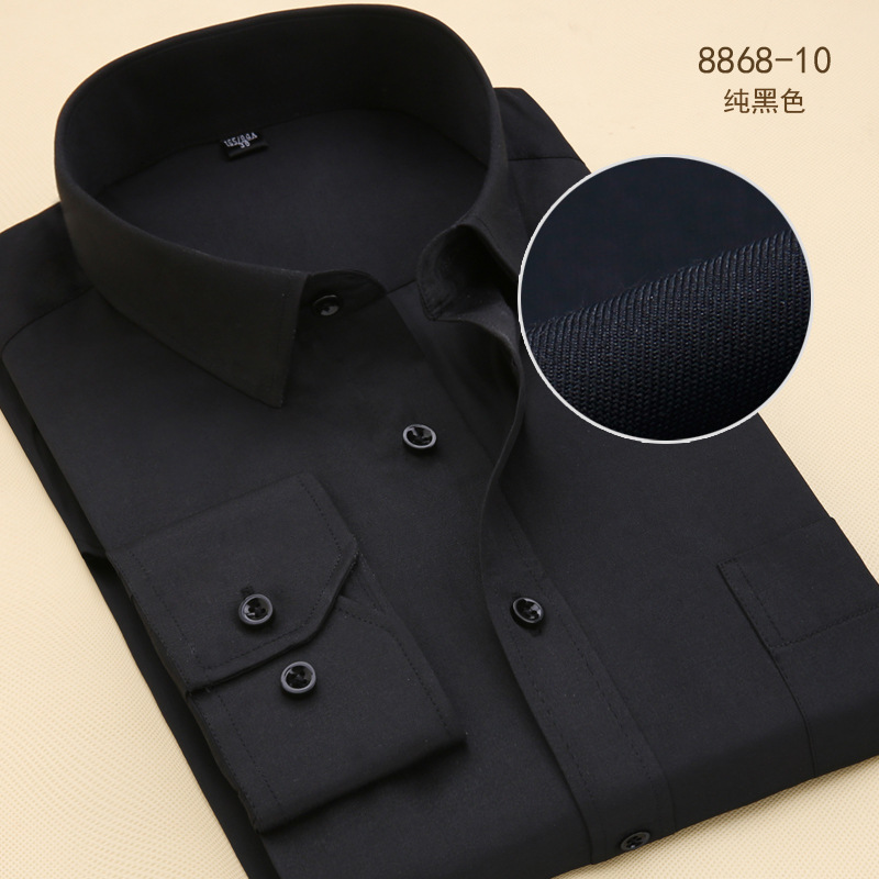 Venta directa de fábrica de camisas profesionales de alta gama para hombres de negocios de manga larga suelta primavera y otoño color sólido a rayas camisa delgada de primavera y verano para hombres