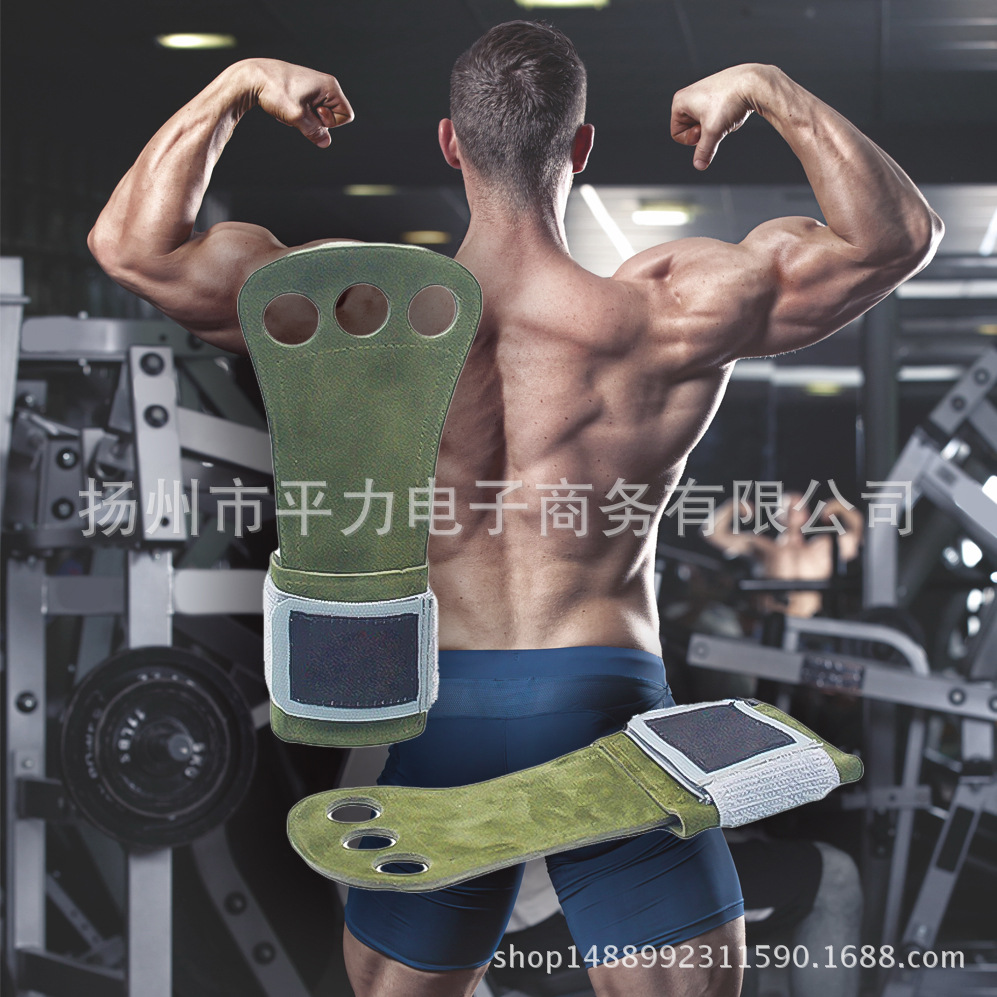 Pull-up agarre cinturón de refuerzo de tirón duro CINTURÓN DE Fitness deportes pulsera de cuero de vaca protección de la palma al por mayor