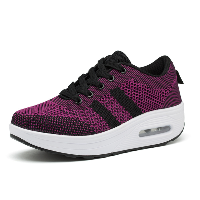 2026 Spring/Summer Mesh Flyknit Independent Platform Sports Shoes Mesh Air Cushion Rocking Shoes Women's Platform Shoes 7707 2026 Spring/Summer Mesh Flyknit Independent Platform Sports Shoes Mesh Air Cushion Rocking Shoes Women's Platform Shoes 7707